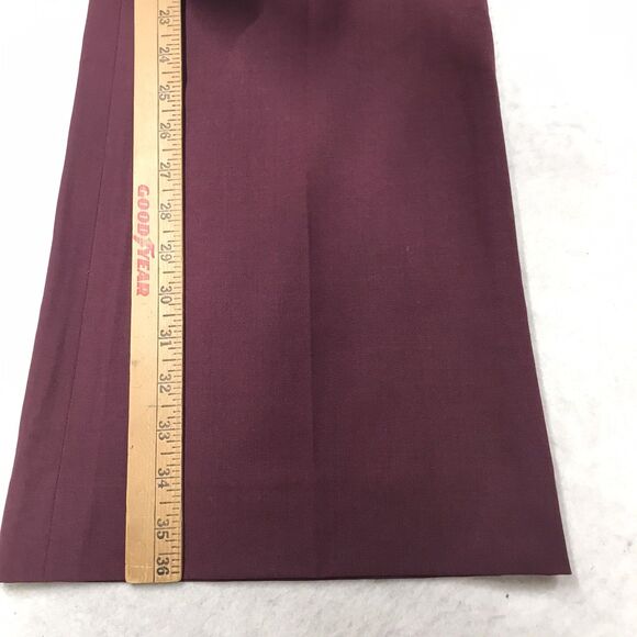 THEORY Demitria 2 Pant Women 8 (32x36) Burgundy Wide Leg Flare Wool Trouser - Picture 9 of 12